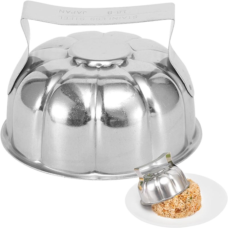 Eonenomi Professional Stainless Steel Flower Shape Fried Rice Press Mold - for Egg Fried Rice, Sushi, Omurice & DIY Plating, Perfect for Home and Restaurant Decoration - Image 1
